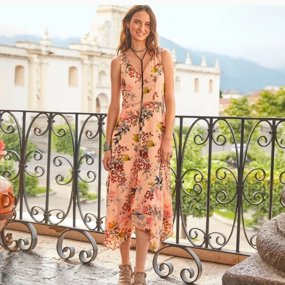 Sundance Size 4 Blush Pink Sleeveless Floral Sun Dress EUC